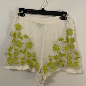 White embroidered shorts